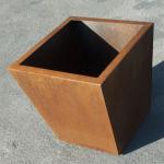 Rustic Red Tapered Corten Steel Square Planter Garden Landscaping