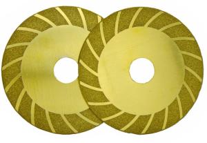 Quality 4 Inch Titanium Plating Diamond Tile Blade Wave Cutting Wheel Grinding Disc wholesale
