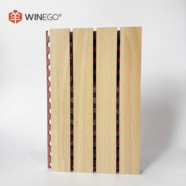 Interior Soundproofing Grooved Acoustic Panels 2440mm With Red Fire Resistant