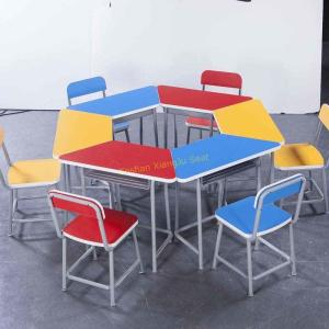 Quality Durable Amusement Colorful Student Desk And Chair Set / Kids School Table wholesale