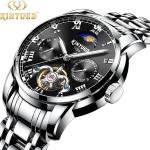 KINYUED Luminous clock hands man stainless steel wristwatches automatic