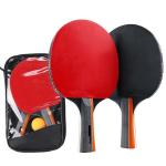 Poplar Plywood Table Tennis Set 2 Bat 3 Ball Reversed Sponge Concave Handle Kit