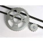 1045 Steel Heattreatment Endurance Motorcycle Sprockets kits Black and Silver