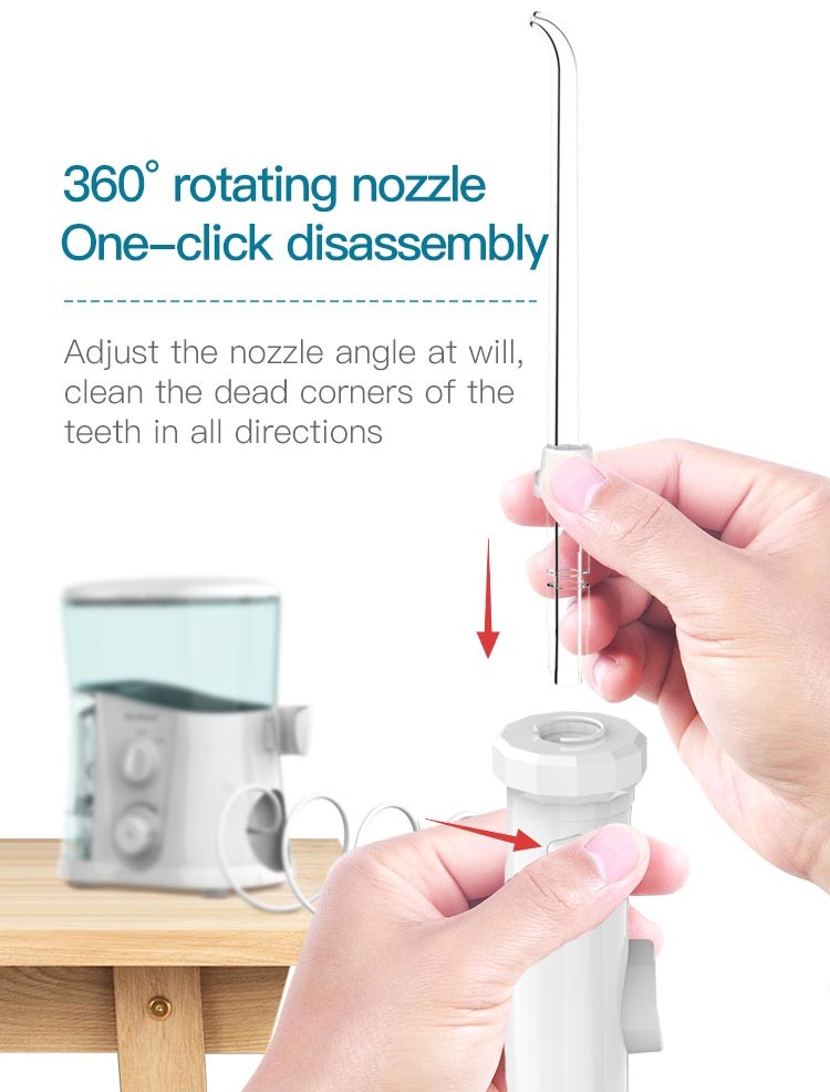 110V 240V Power Tank Water Flosser Cordless 3 Types 2.5mm Nozzle
