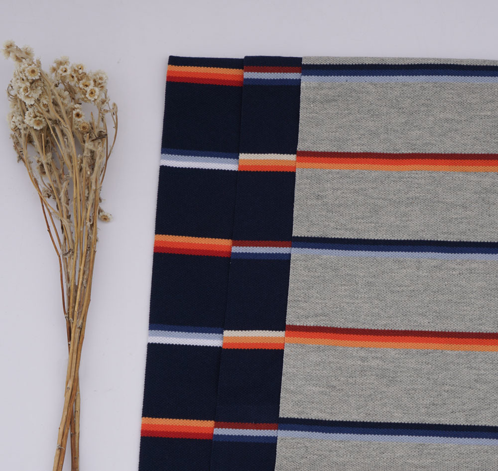 Combed Cotton And Durble Breathable Striped Knit Fabric For Casual Polo Shirt