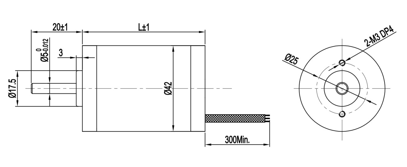 42mm Round Flange Brushless Motor With 40mm Planetary Gearbox