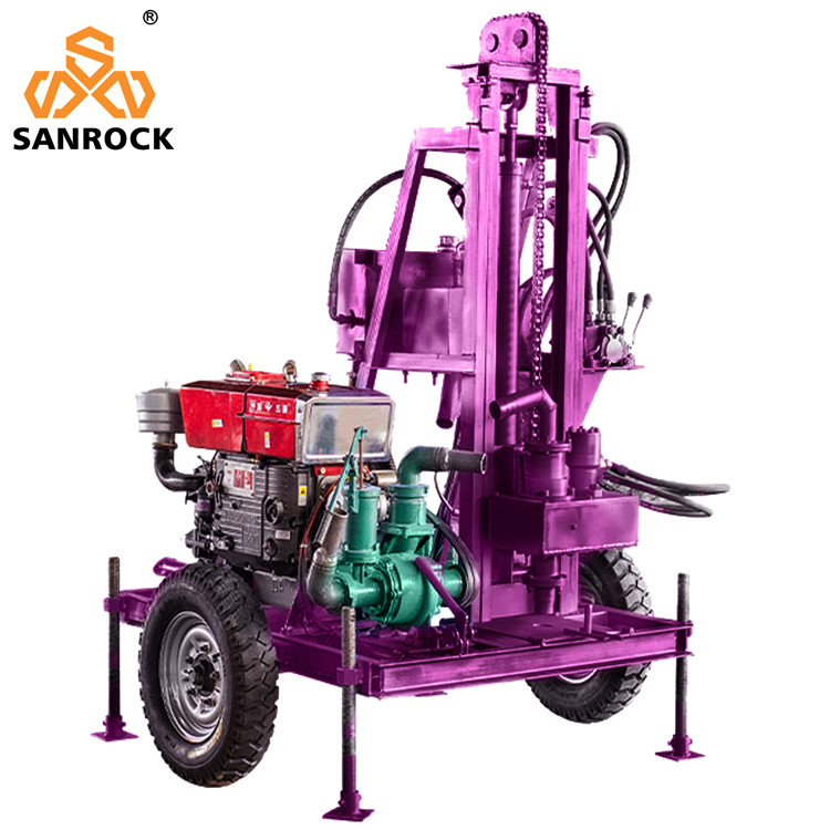 Trailer Mounted Water Well Drilling Rig Rotate Speed 60r/min Hydraulic Portable Water Well Drilling Machine
