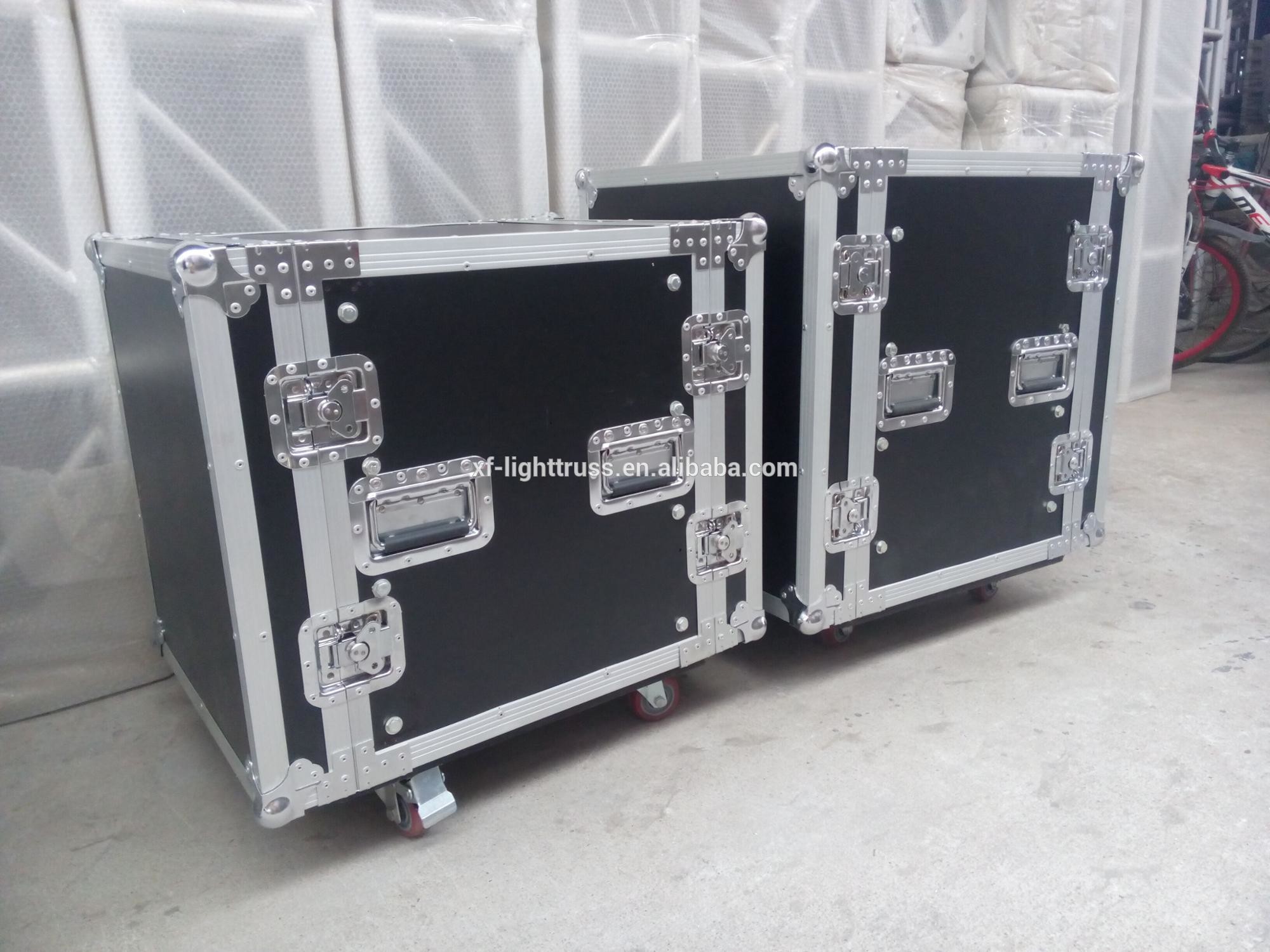 High Quality Red Aluminum Bar 12U Standard Road Rack Flight Case 35 * 35MM With 2 Stand And Mixter