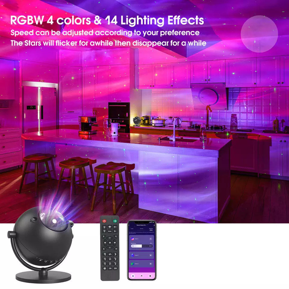 Tuya Wifi Smart Star Projector Night Light Alexa Google Starry Sky Night Projector