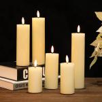 LED Candle Battery Remote Control Flameless Christmas Cylindrical Glass Cylinder