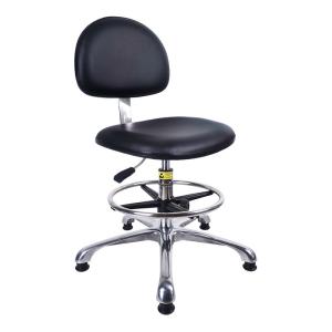 Quality Indoor Industrial Work PU Leather Chairs Cleanroom ESD Saddle Leather Desk Chair wholesale