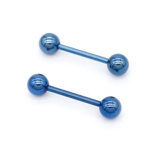 Quality Electrophoresis Blue Hypoallergenic Nipple Rings Jewelry 14G 1.6mm wholesale
