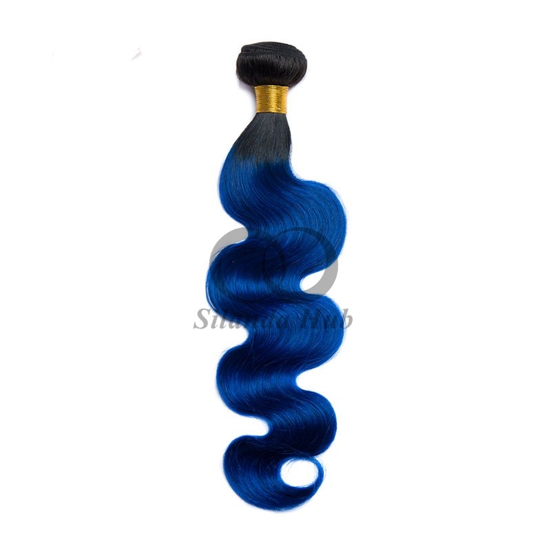 #T1B/Blue Body Wave Remy Human Hair Bundles Sew In Weave Bundles Brazilian Bundle Deals