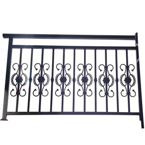 Quality Home Decor Wrought Iron Guardrail Balustrades Black Rod Iron Stair Railing wholesale
