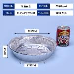 8 Inch Foil Lunch Box Container With Cover 215*175*43mm Manufacturer BBQ Takeout