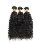 Natural Black Jerry Curly Remy Human Hair Bundles Sew In Weave Bundles Brazilian