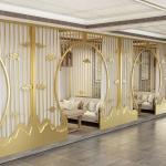 304 Stainless Steel Screen Partition Wall Hollowed Out Hotel Room Divider Screen