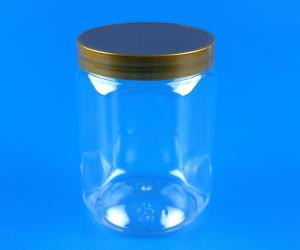 Quality PET Plastic Food Storage Jars Cylinder Shape With Custom Color Cover 550Ml wholesale