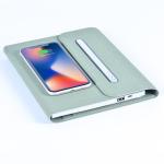 Pu Leather Smart Powerbank Wireless Charging Notebook Luxurious Business