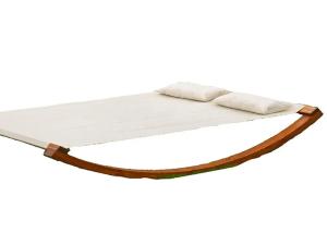 Quality Pool Sun Lounger Outdoor Furniture Red Brown Wooden Lounger For Adults / Kids wholesale