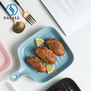 Quality OEM High Temperature Firing Porcelain Baking Dish With Handle LFGB Certified wholesale