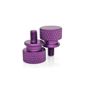 Quality Aircraft-Grade 6061 Anodized Thumb Screw – Elevated Shoulder &amp; Knurled Grip for Oscilloscope wholesale