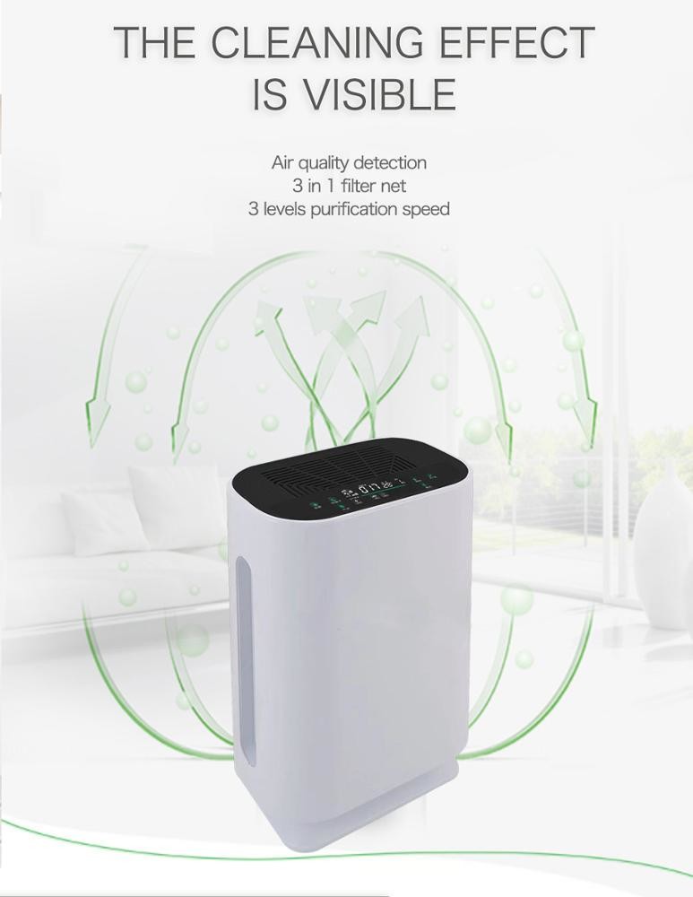 Odor sensors 220M3/H H10 Hepa No Filter Purifier 40m2