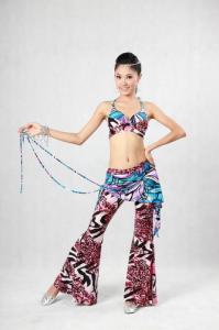 Quality Belly Dancing Clothes Erogenous Halter Bikini Top Leotard Bar With Flower Straps wholesale