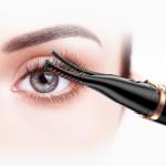 Portable Mini Electric Heated Eyelash Curler 70 Degrees Black