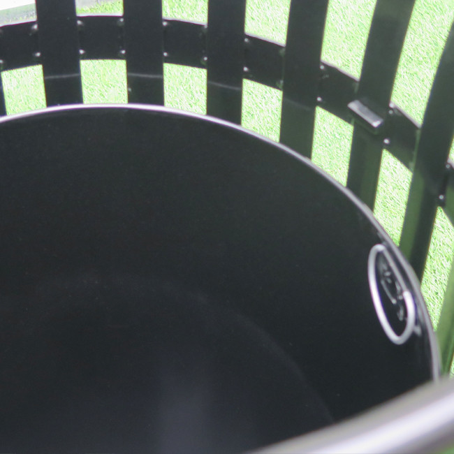 Powder Coating Dia 584* 914H Mm Steel Outdoor Trash Can