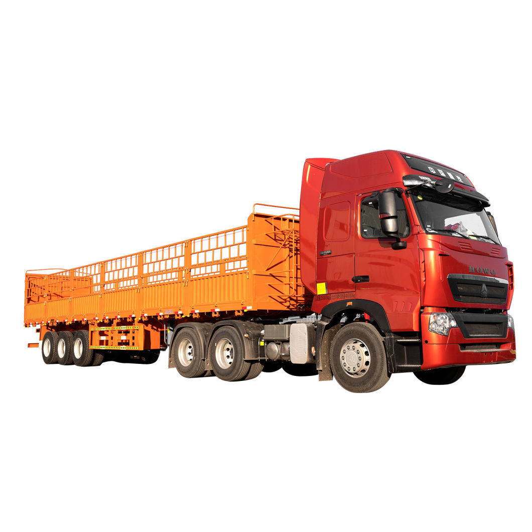 Leaf Spring Suspension / Air Suspension 40FT/45FT Fence Cargo Semi-Trailer With Sideboard