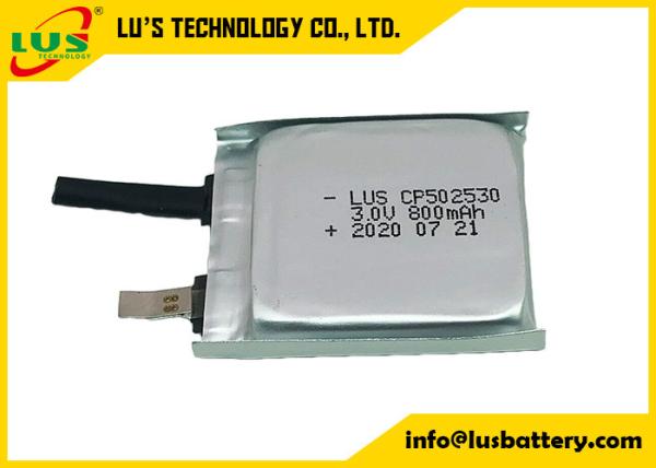 3.0V Li MnO2 Ultra Thin Batteries CP502530 800mAh Primary Polymer Battery
