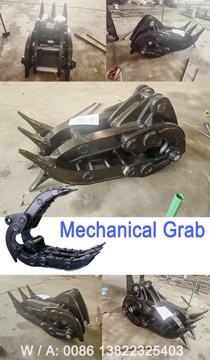 1 Ton - 65 Ton Excavator Mechanical Grapple For Grabbing Stone Wood