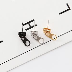 Quality Punk Rock Zipper Earrings Tools Stud Stainless Steel Tragus Cartilage Ear Piercing Women Men Body Jewelry wholesale