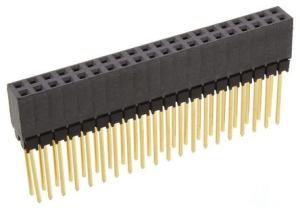 Quality Pitch 2.54mm Female Header Connector 2x20 Pins Gold Plated Straight DIP For PCB Mounting wholesale