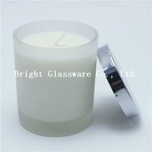 Quality clear galss candle container with silver lid, candle holder for wedding wholesale