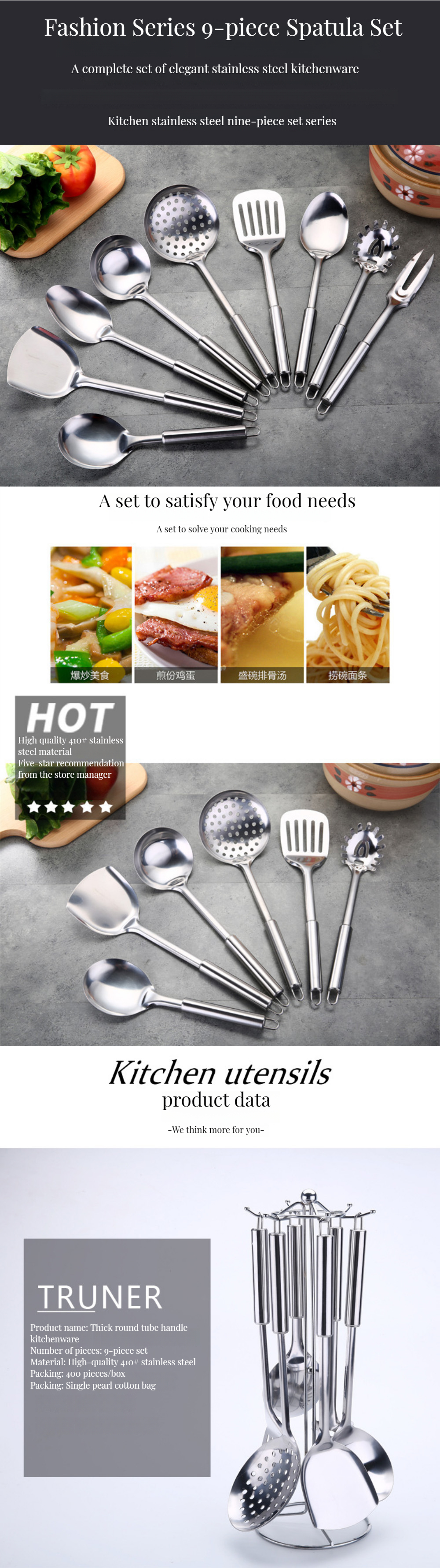 Matte Gold Stainless Steel 304 Flatware Set Includes Spoon Fork Knife for All Metal