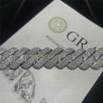 Jewelry Moissanite Hip Hop Cuban Chain 925 Sterling Silver Vvs Diamond Silver