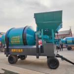 1000L Self Loading Concrete Mixer Twin Shaft Concrete Mixer Green
