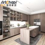 Modern I Shape Kitchen Cabinet Solid Wood Colored Kitchen Furniture For Durable