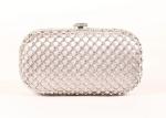 Pink Trendy Luxury Rhinestone Evening Bags , Metal Stone Diamond Clutch Bag