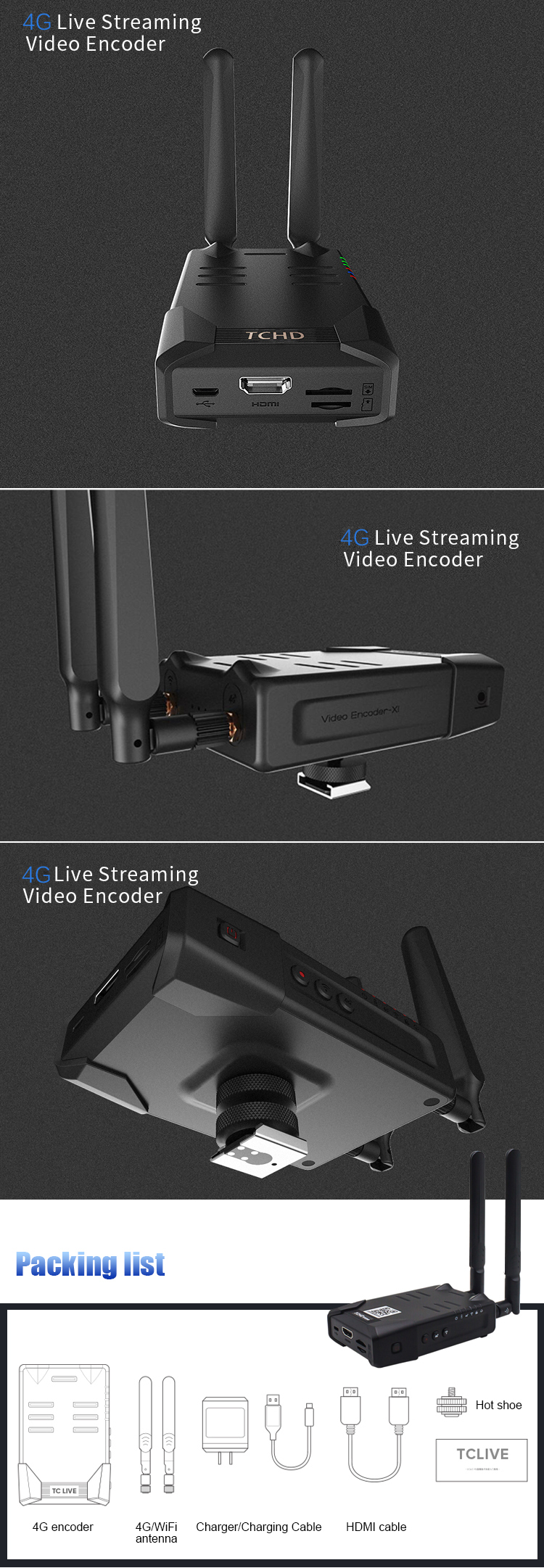 Online Shopping 4G and WiFi Live Streaming Wireless Video Encoder Decoder for Easy Sale