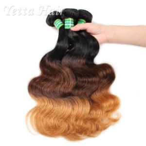 Quality Three Tone Natural European Remy Hair Extensions Double Drawn Weft wholesale