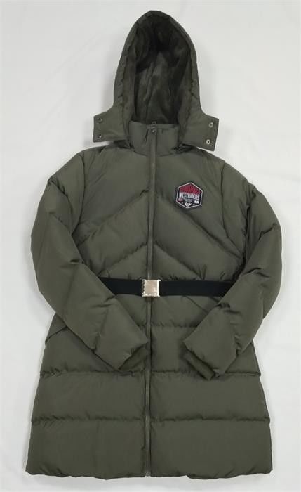 Women'S Black Long Puffer Jacket With Faux Fur Hood