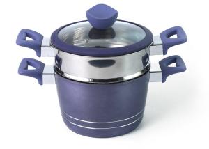 Quality Purple Ceramic Coating12pcs 26cm 5.5mm Couscous Steamer Pots wholesale