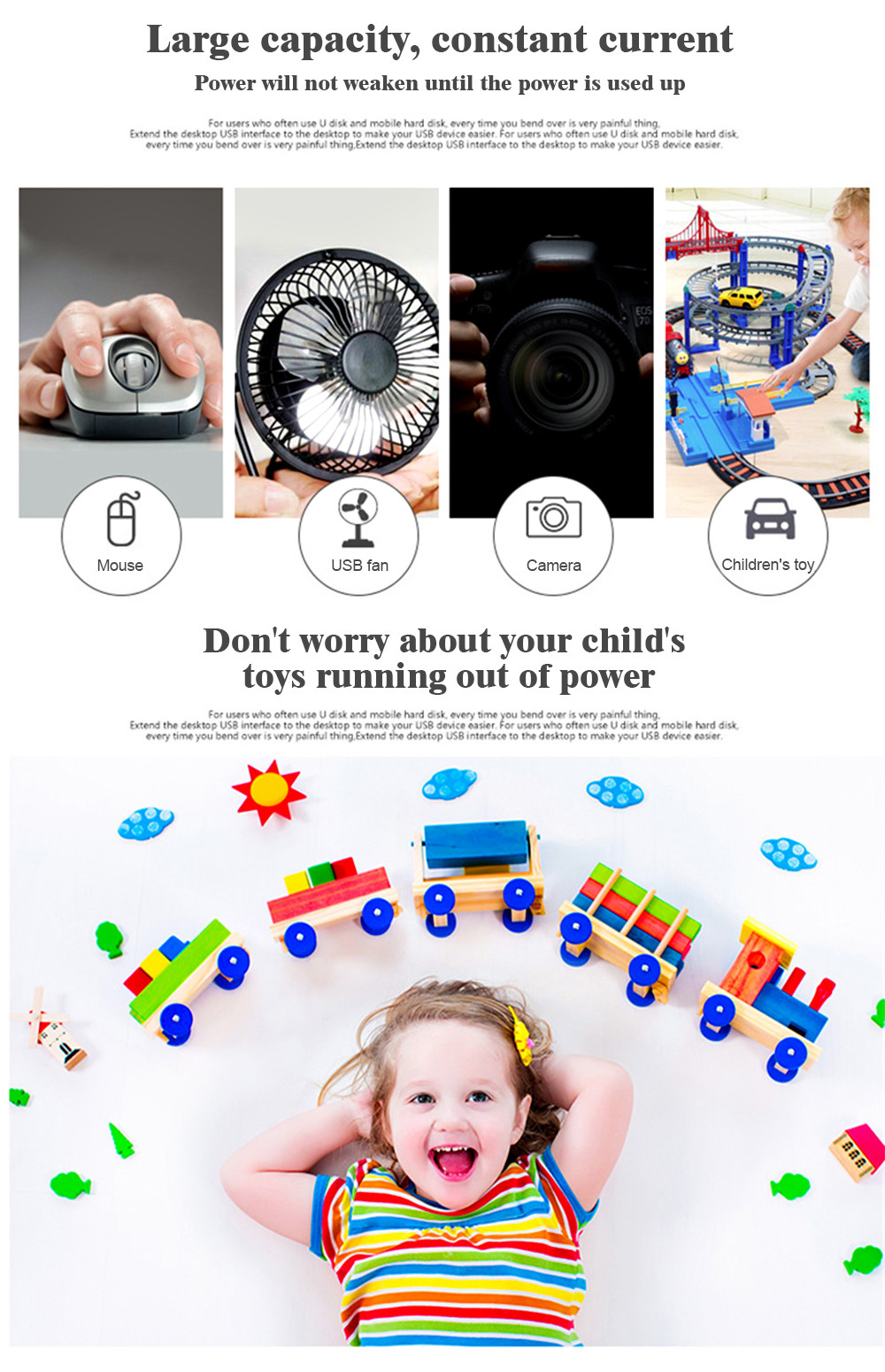 USB rechargeable lithium battery, Reusable recycling, saving more