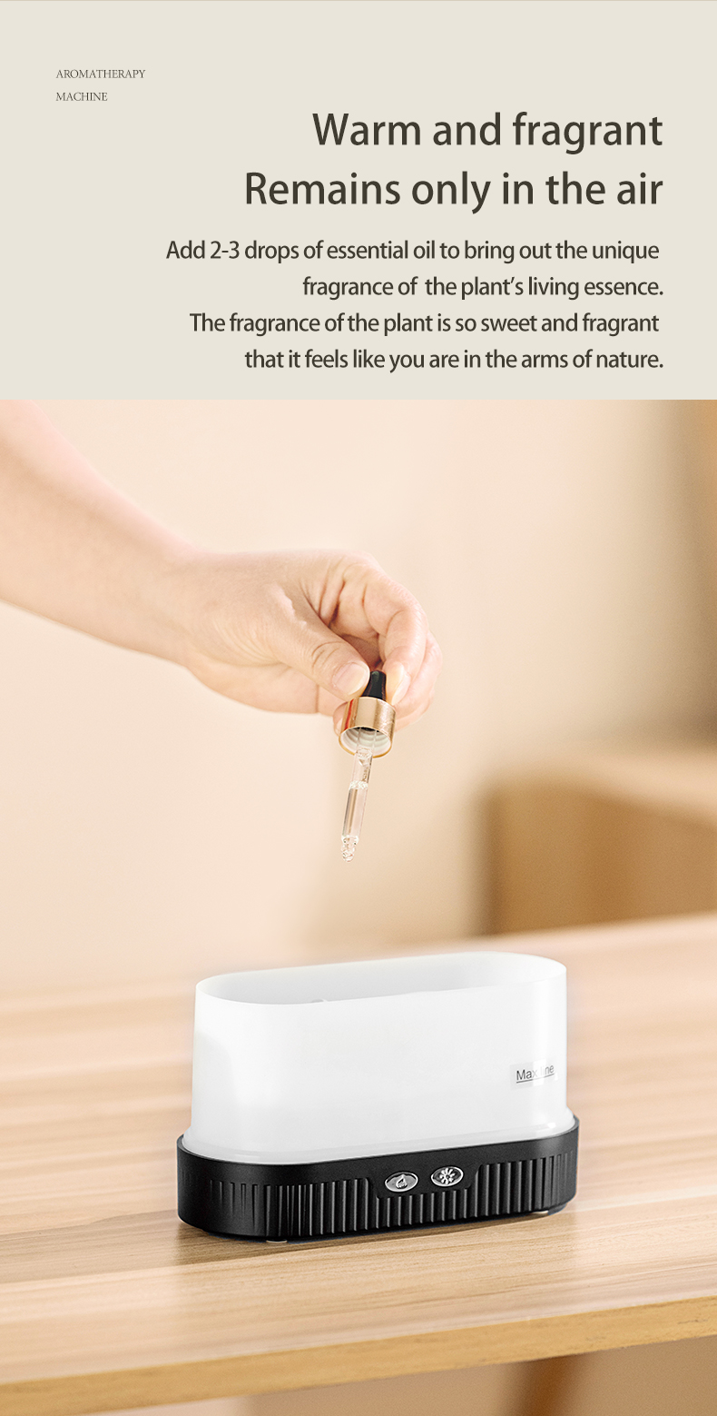 HOMEFISH 230ML Aromatherapy Ultrasonic Flame Aroma Diffuser With Warm Light