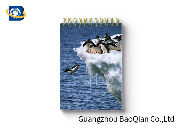 Penguin Image Notebook Custom Printed Spiral Notebooks 3D Cover High Definition