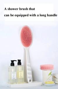 Quality Household Silicone Shower Brush Double Sided Rubber Silicone Cleaning Tools for Back Massage wholesale