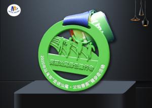 Quality Spay Green Zinc Alloy 65*4MM Walking Stock Medals wholesale